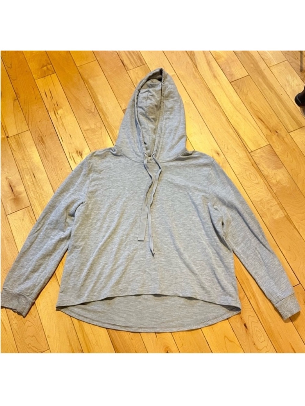 Eberjey Pima Cotton Modal Gray long sleeved soft hoodie high low hem small